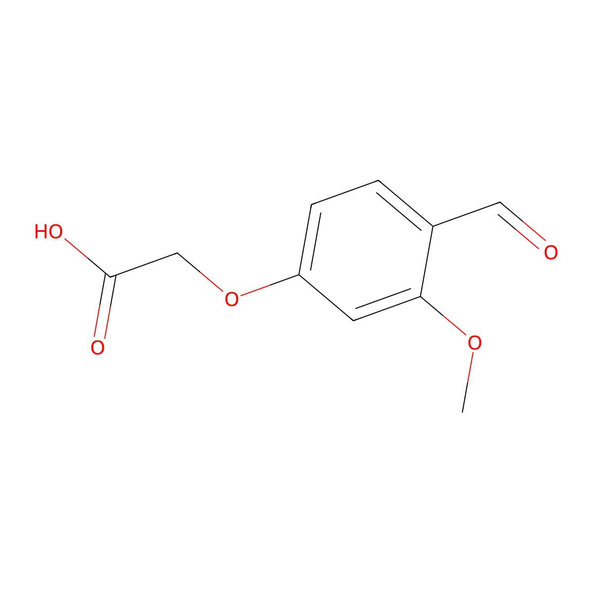 2-(4-Formyl-3-methoxyphenoxy)acetic acid molecular structure, CAS 84969-24-4
