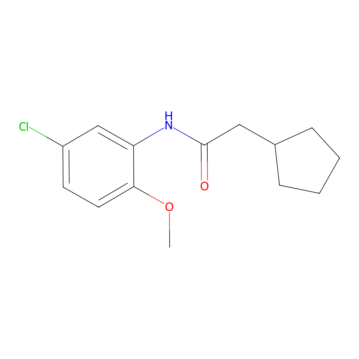 N-(5-chloro-2-methoxyphenyl)-2-cyclopentylacetamide molecular structure, CAS 849695-88-1