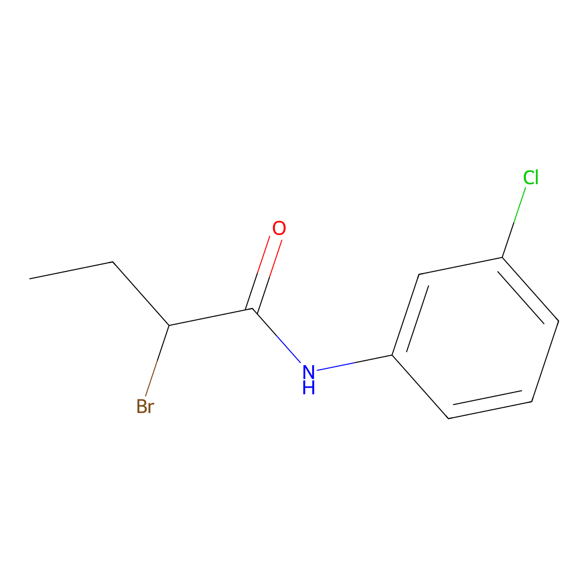 2-bromo-N-(3-chlorophenyl)butanamide molecular structure, CAS 84970-23-0