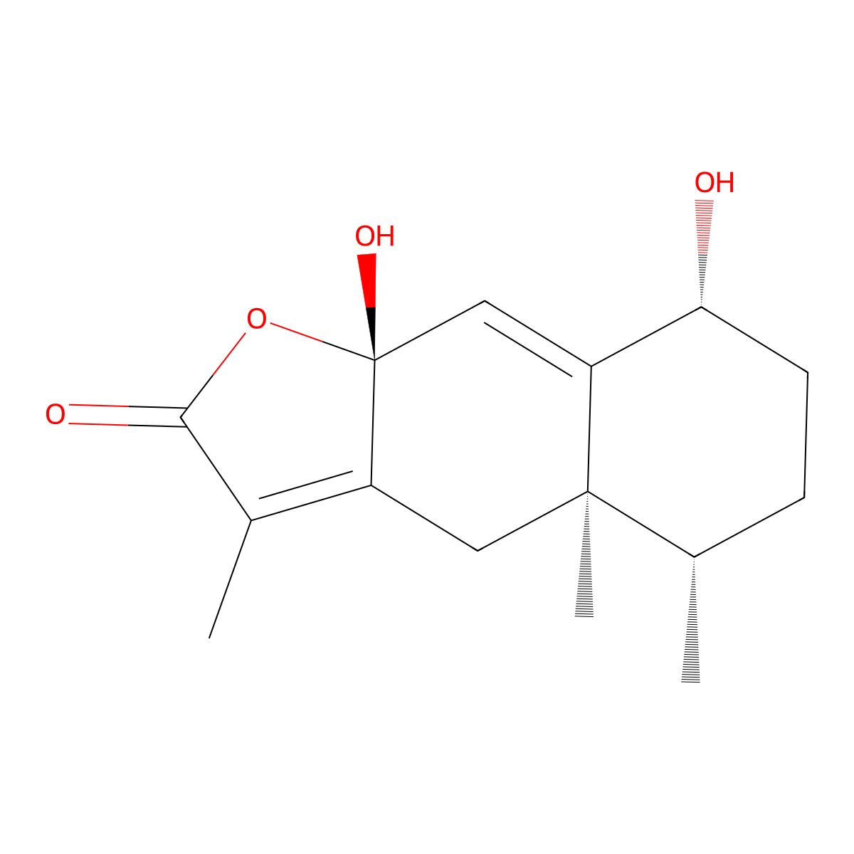 1beta,8alpha-Dihydroxyeremophila-7(11),9-dien-12,8-olide molecular structure, CAS 849700-44-3