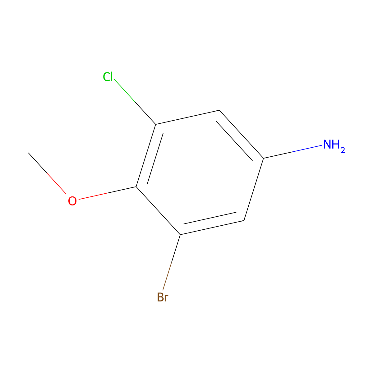 3-Bromo-5-chloro-4-methoxyaniline molecular structure, CAS 84972-58-7