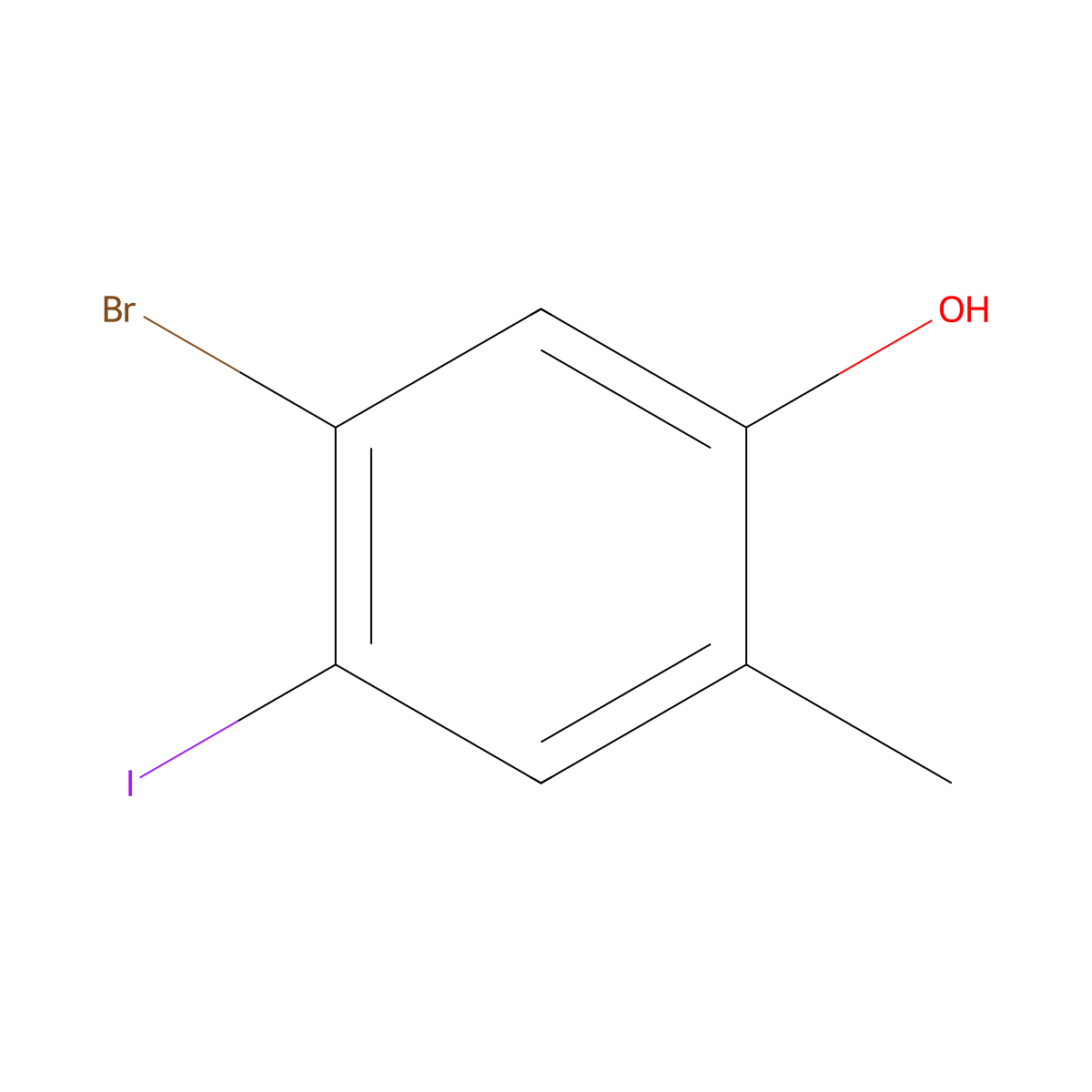5-Bromo-4-iodo-2-methylphenol molecular structure, CAS 849726-21-2