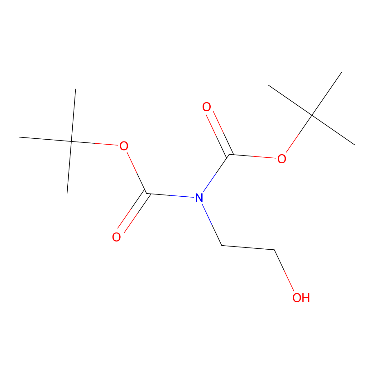 Di-tert-butyl (2-hydroxyethyl)imidodicarbonate molecular structure, CAS 849727-12-4