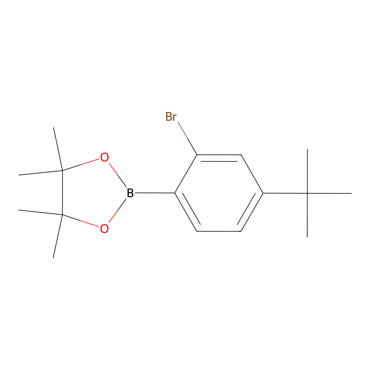 2-(2-Bromo-4-(tert-butyl)phenyl)-4,4,5,5-tetramethyl-1,3,2-dioxaborolane molecular structure, CAS 849727-72-6