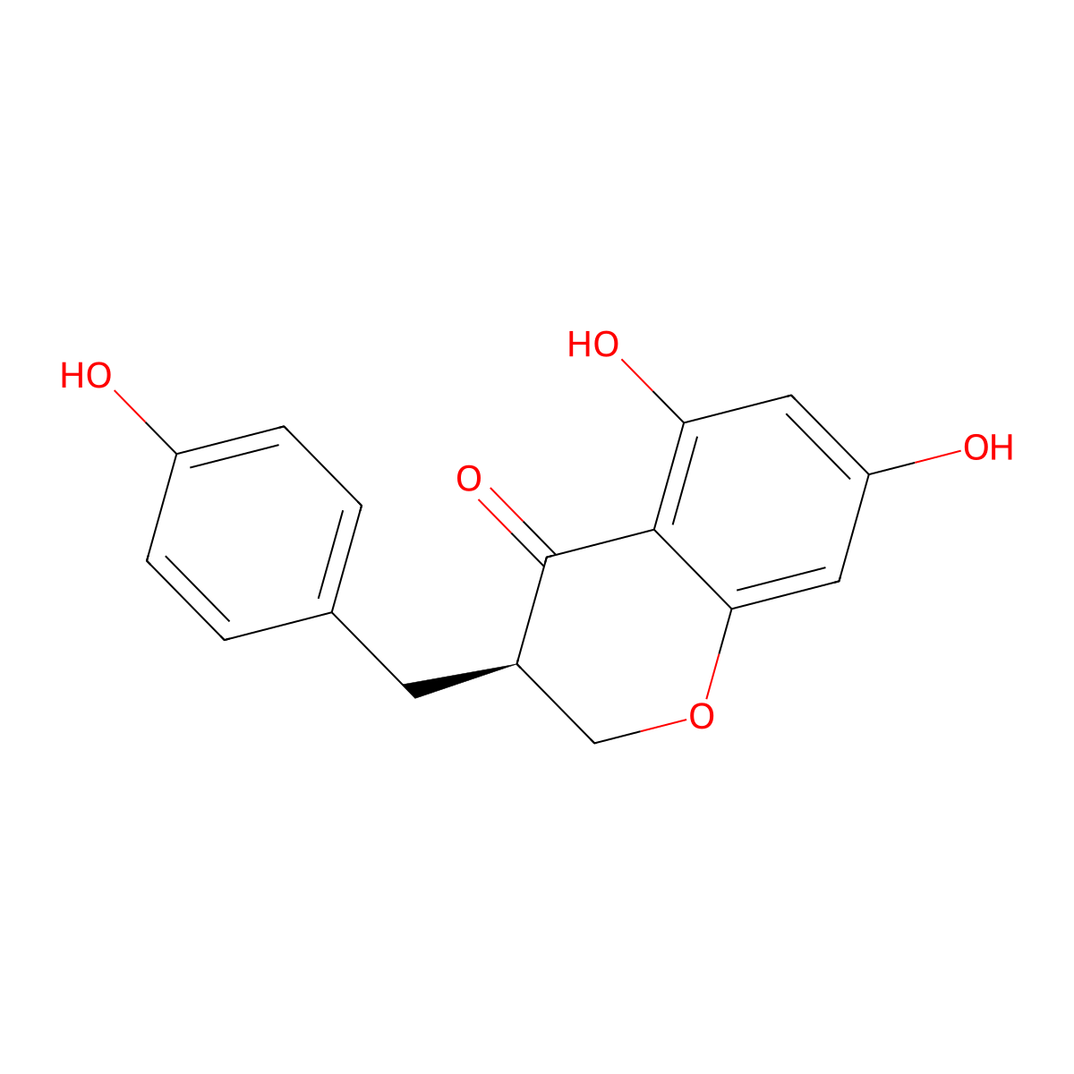 (3R)-5,7-dihydroxy-3-[(4-hydroxyphenyl)methyl]-2,3-dihydrochromen-4-one molecular structure, CAS 849727-88-4