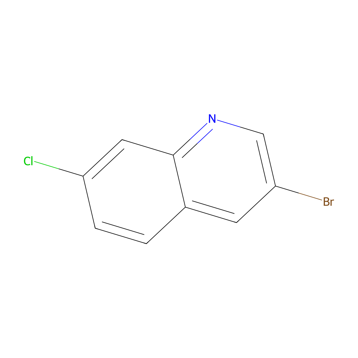 3-Bromo-7-chloroquinoline molecular structure, CAS 84973-05-7