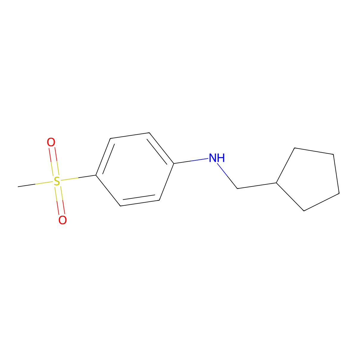 Cyclopentylmethyl-(4-methanesulfonyl-phenyl)-amine molecular structure, CAS 849731-42-6
