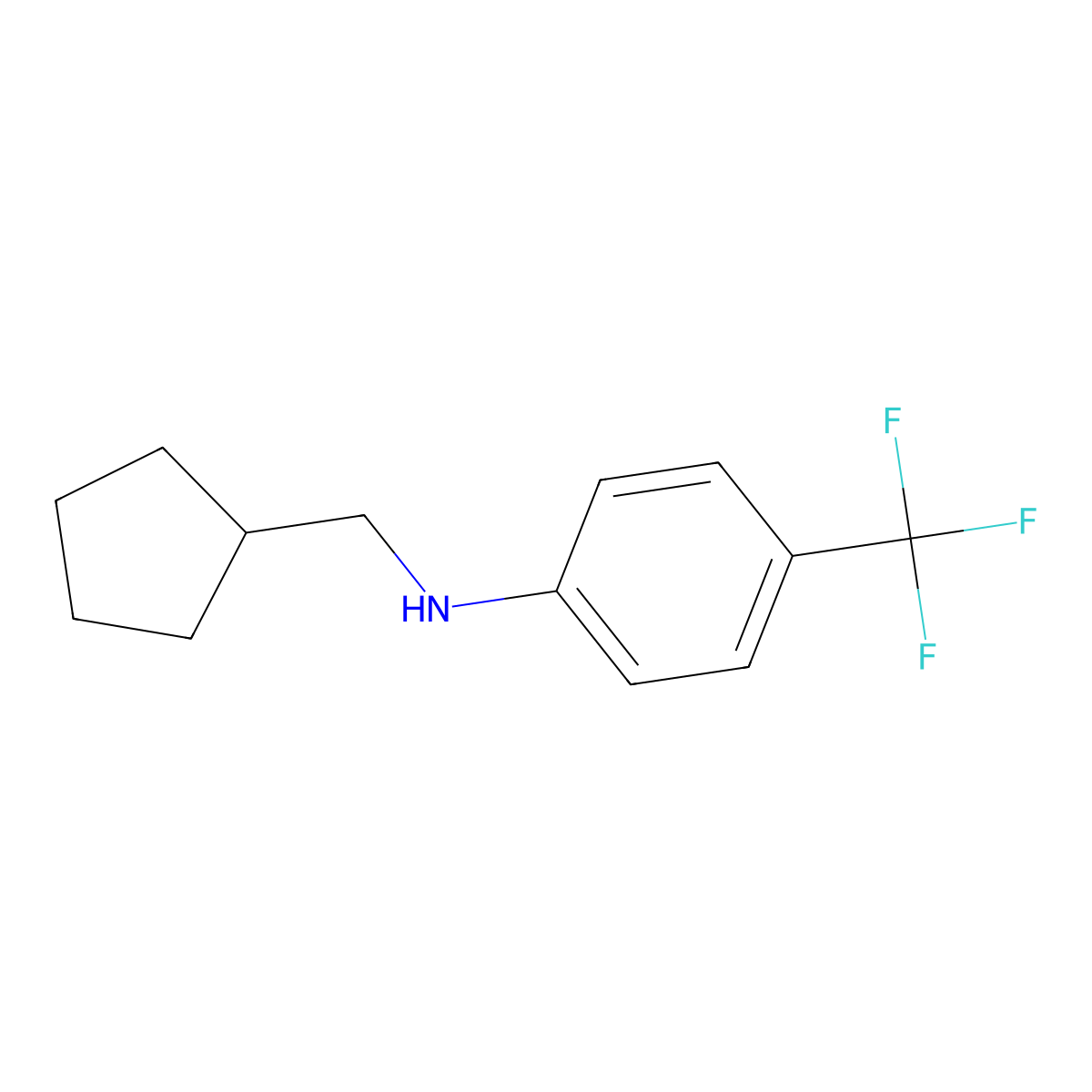 Cyclopentylmethyl-(4-trifluoromethyl-phenyl)-amine molecular structure, CAS 849731-50-6