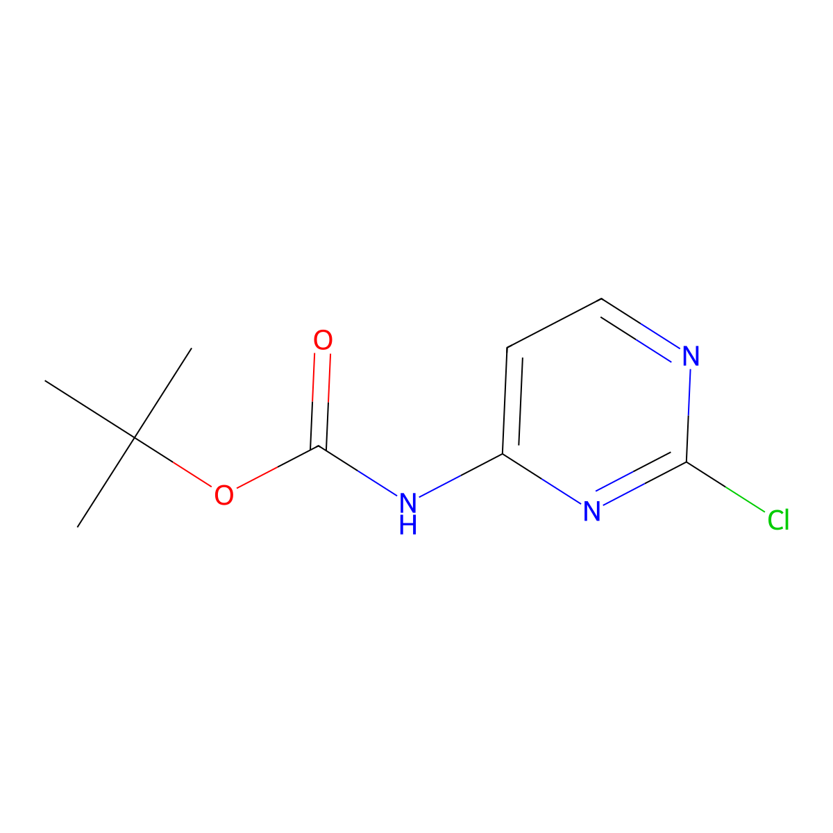 tert-Butyl (2-chloropyrimidin-4-yl)carbamate molecular structure, CAS 849751-48-0