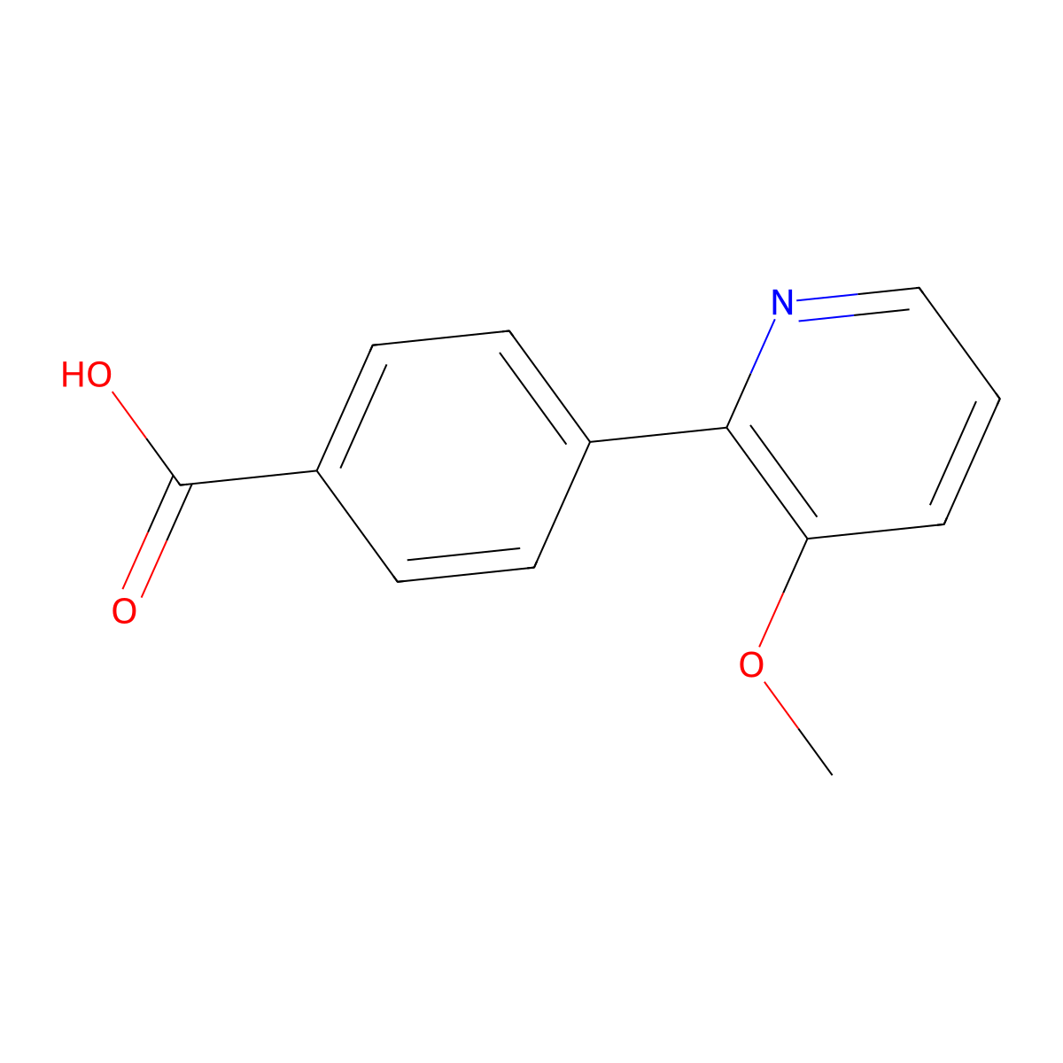 4-(3-Methoxypyridin-2-yl)benzoic acid molecular structure, CAS 849757-80-8