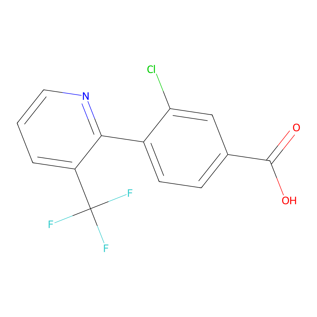 3-Chloro-4-[3-(trifluoromethyl)-2-pyridinyl]benzoic acid molecular structure, CAS 849757-83-1