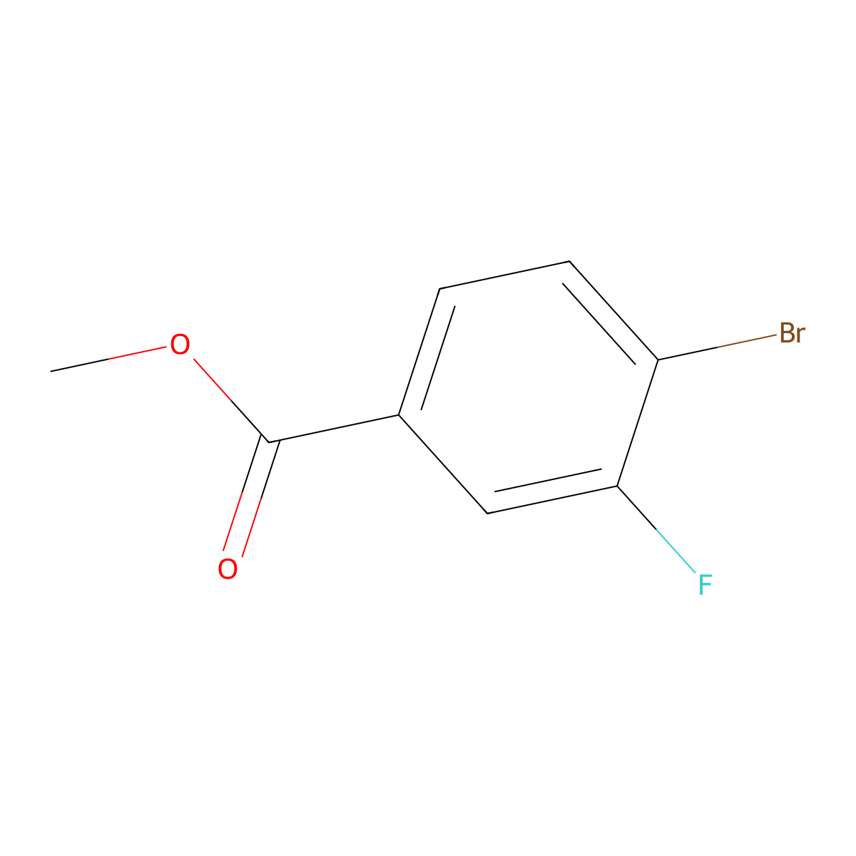 Methyl 4-bromo-3-fluorobenzoate molecular structure, CAS 849758-12-9