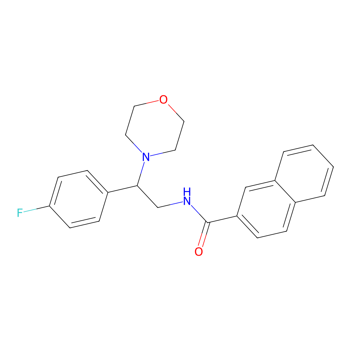 N-(2-(4-fluorophenyl)-2-morpholinoethyl)-2-naphthamide molecular structure, CAS 849764-16-5