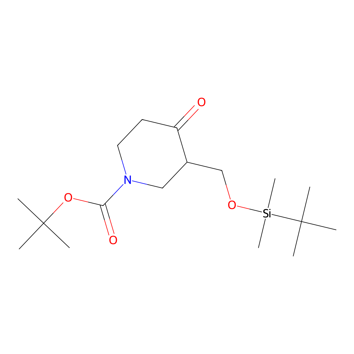tert-Butyl 3-(((tert-butyldimethylsilyl)oxy)methyl)-4-oxopiperidine-1-carboxylate molecular structure, CAS 849767-21-1