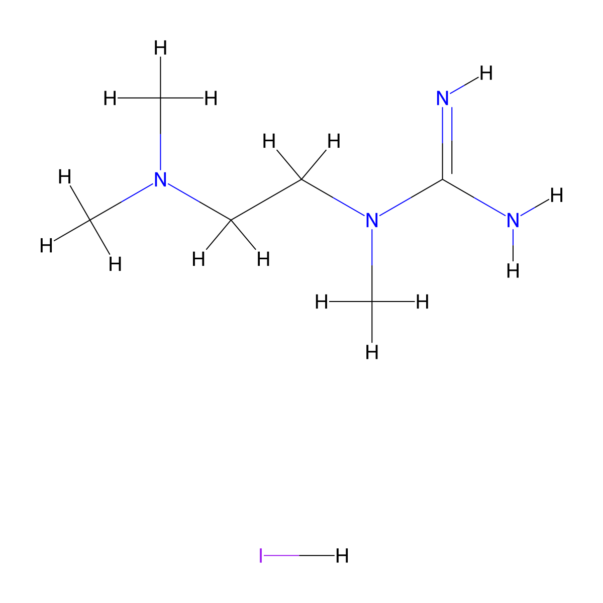 N-[2-(Dimethylamino)ethyl]-N-methylguanidine hydroiodide molecular structure, CAS 849776-24-5