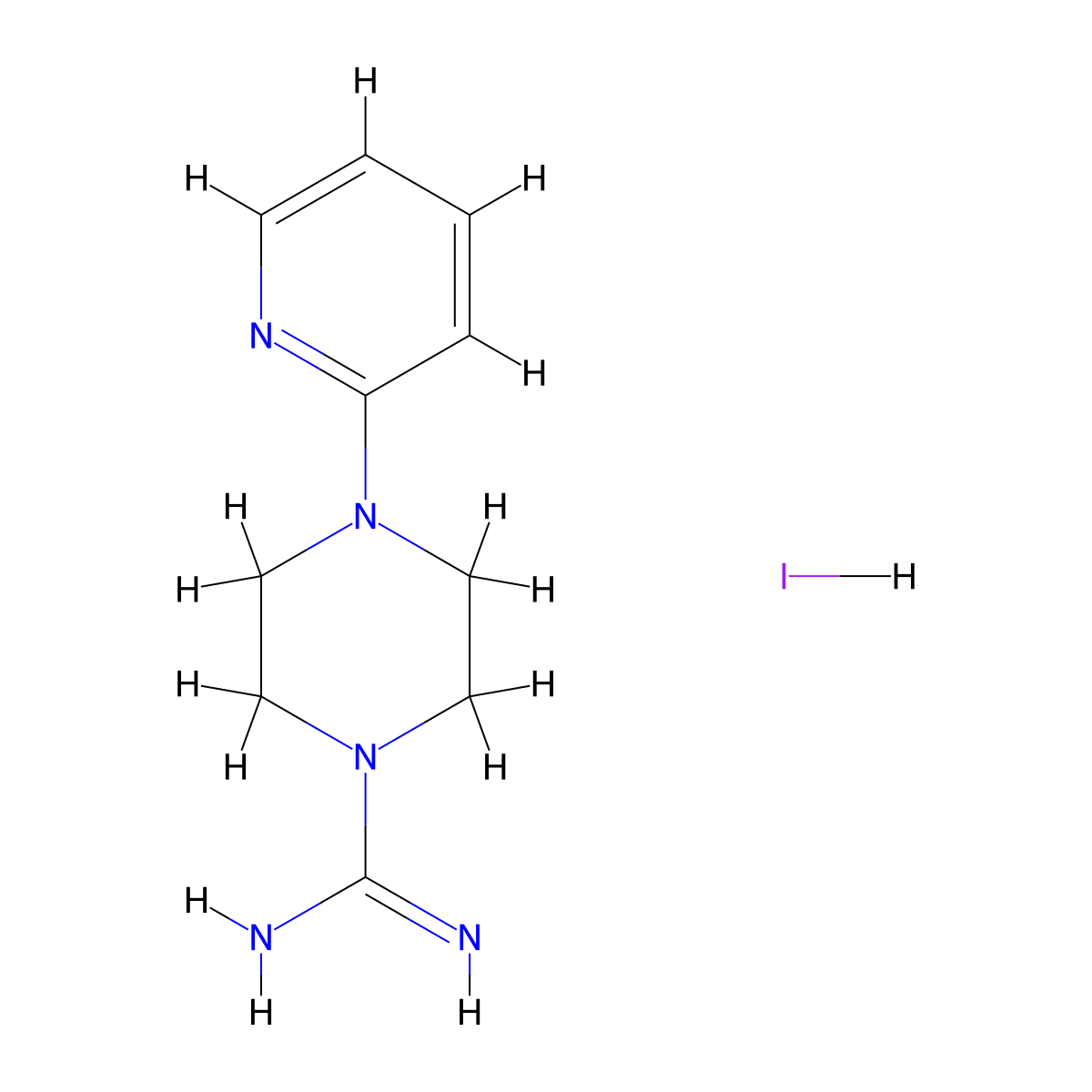 4-(Pyridin-2-yl)piperazine-1-carboximidamide hydroiodide molecular structure, CAS 849776-32-5