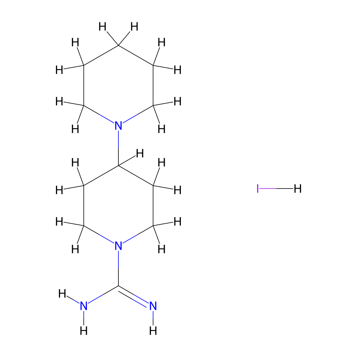 1,4'-Bipiperidine-1'-carboximidamide hydroiodide molecular structure, CAS 849776-34-7