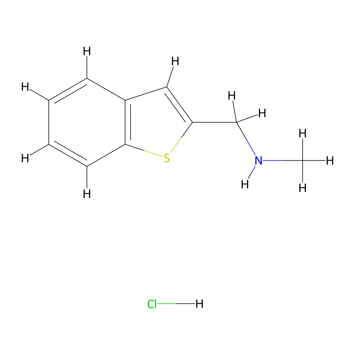 ((1-Benzothiophen-2-yl)methyl)(methyl)amine hydrochloride molecular structure, CAS 849776-43-8