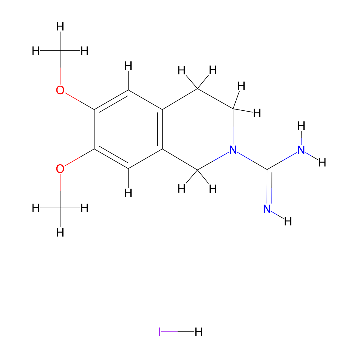 6,7-dimethoxy-3,4-dihydroisoquinoline-2(1H)-carboximidamide hydroiodide molecular structure, CAS 849776-51-8