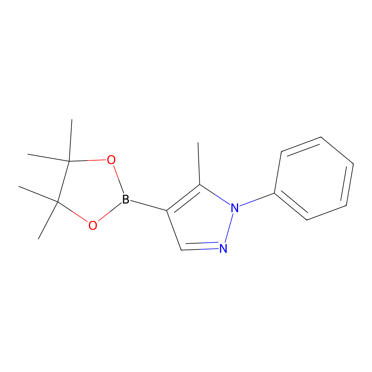 5-methyl-1-phenyl-4-(4,4,5,5-tetramethyl-1,3,2-dioxaborolan-2-yl)-1H-pyrazole molecular structure, CAS 849776-88-1