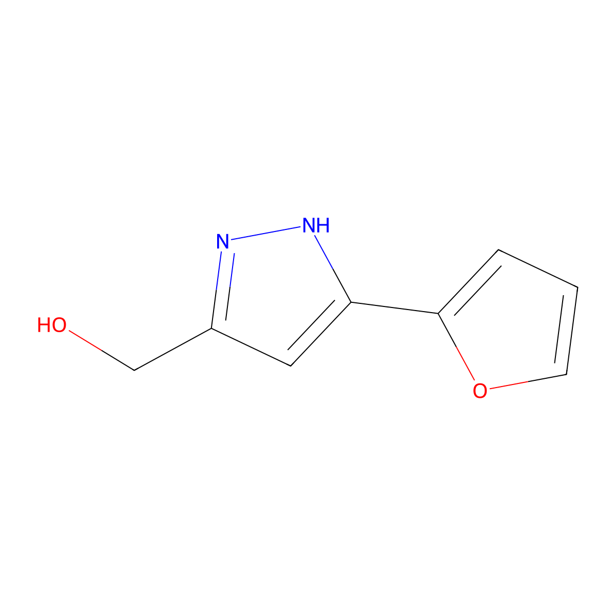 [5-(2-Furyl)-1h-pyrazol-3-yl]methanol molecular structure, CAS 84978-67-6