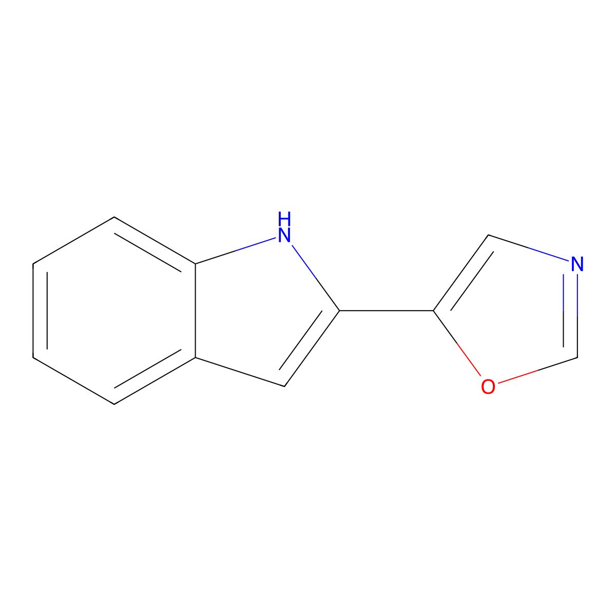 5-(1H-indol-2-yl)oxazole molecular structure, CAS 84978-69-8