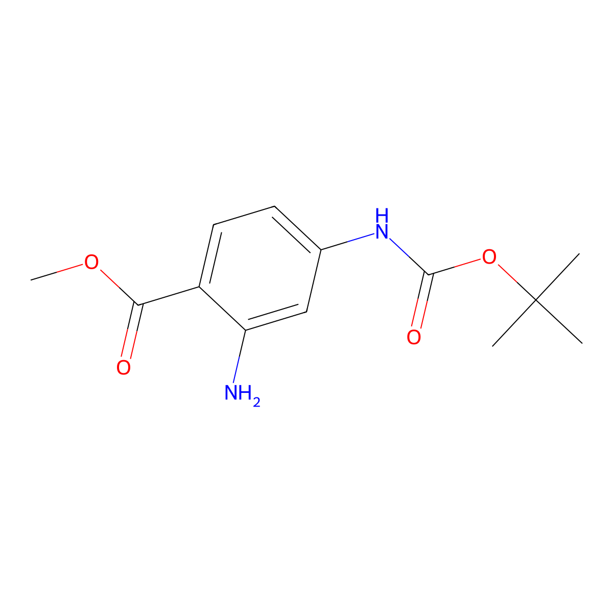 Methyl 2-amino-4-((tert-butoxycarbonyl)amino)benzoate molecular structure, CAS 849792-91-2