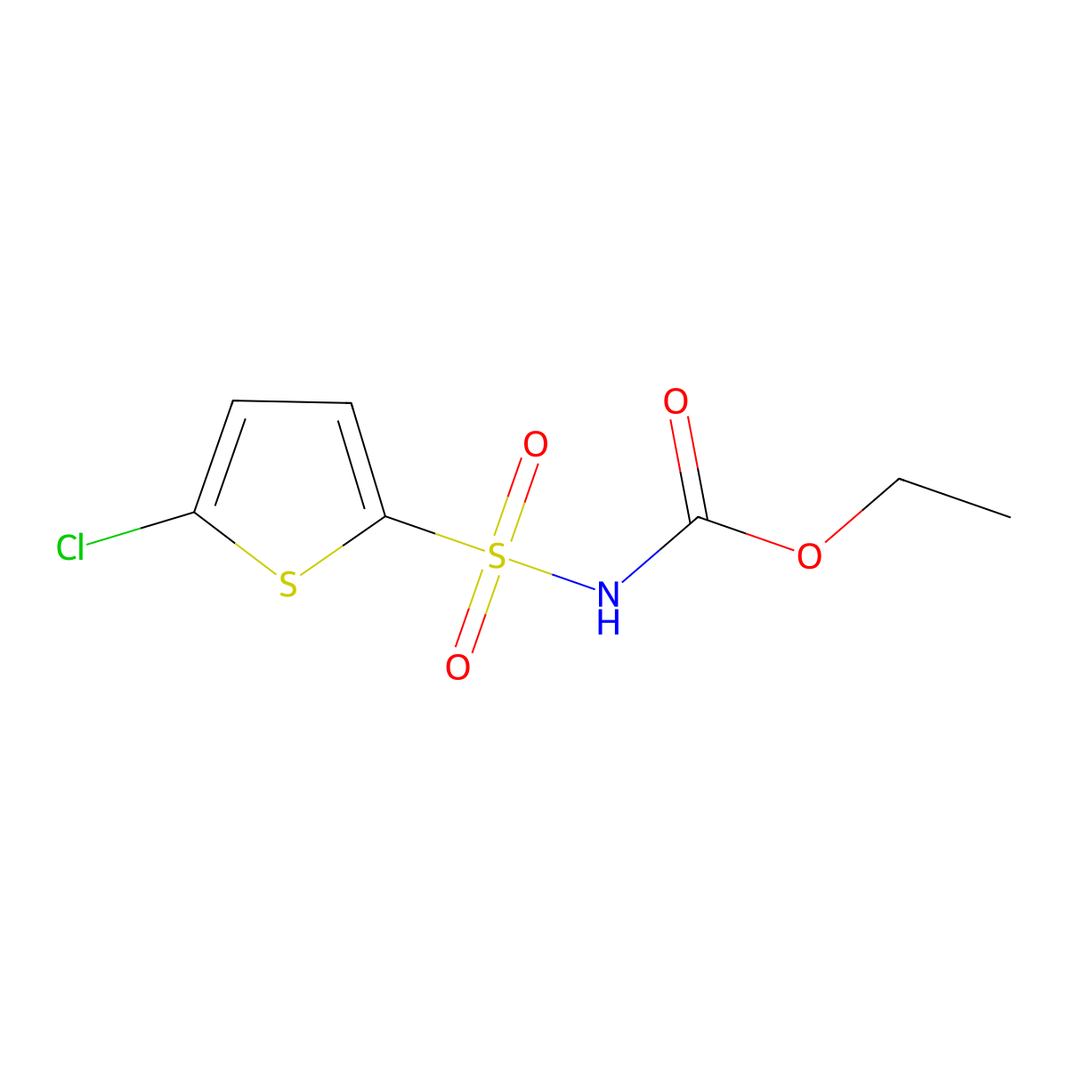 Ethyl ((5-chlorothiophen-2-yl)sulfonyl)carbamate molecular structure, CAS 849793-87-9