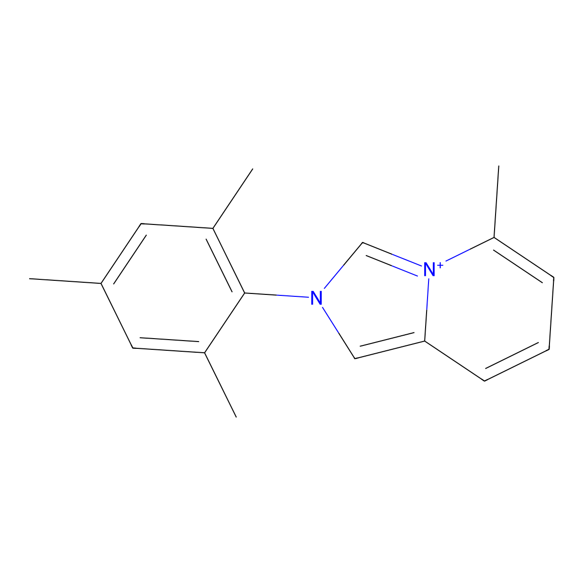 5-Methyl-2-(2,4,6-trimethylphenyl)imidazo[1,5-a]pyridinium molecular structure, CAS 849797-80-4