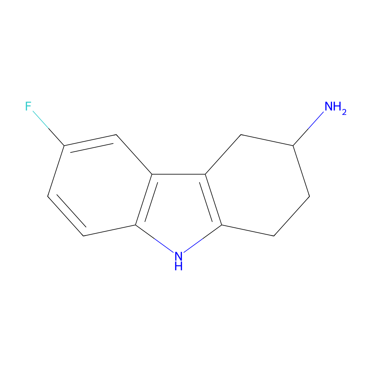 6-Fluoro-2,3,4,9-tetrahydro-1H-carbazol-3-ylamine molecular structure, CAS 849805-07-8