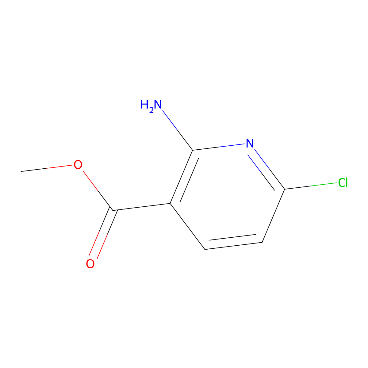 Methyl 2-amino-6-chloronicotinate molecular structure, CAS 849805-25-0