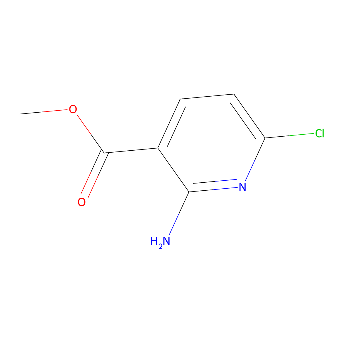 Methyl 2-amino-6-chloronicotinate molecular structure, CAS 849805-25-0