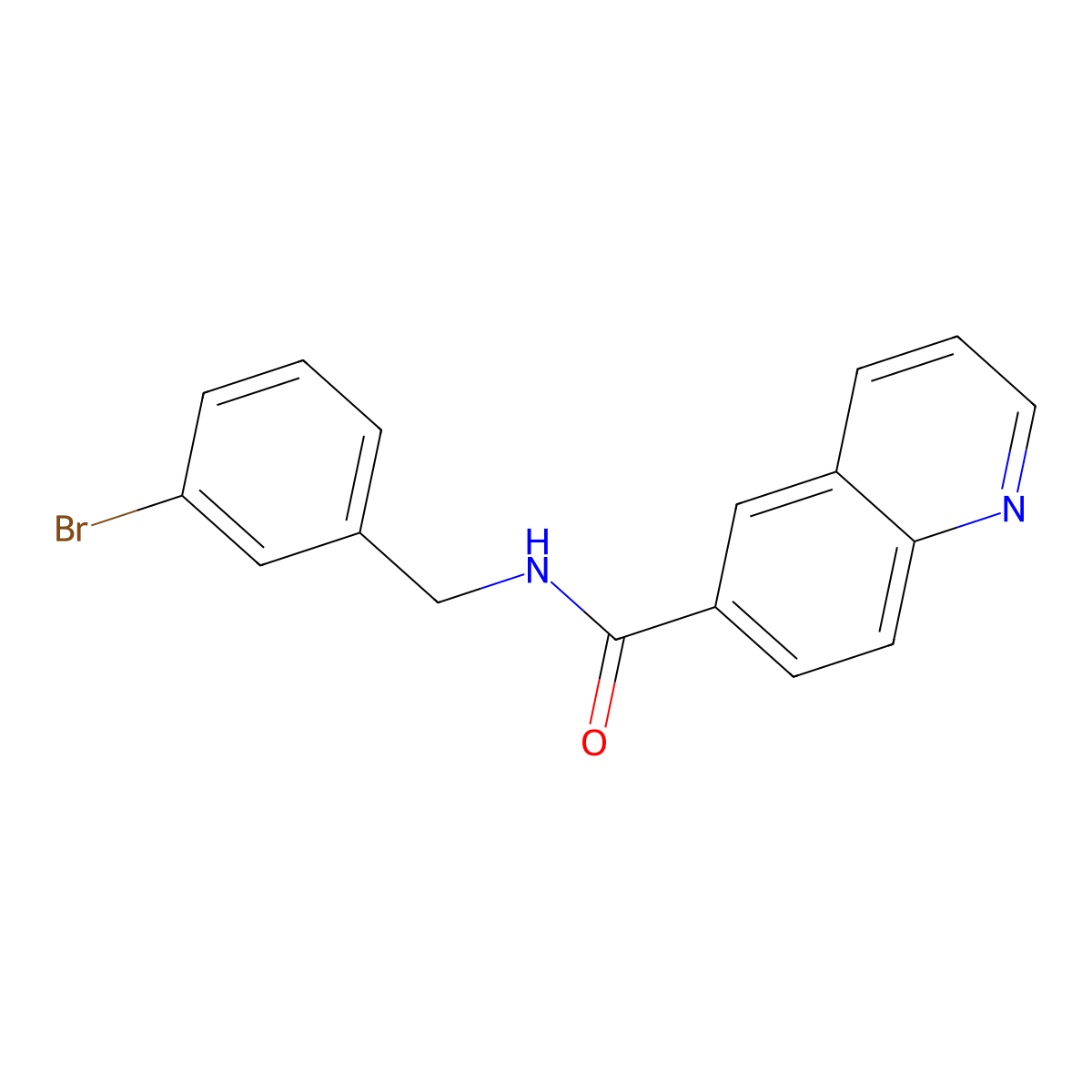 Quinoline-6-carboxylic acid 3-bromobenzylamide molecular structure, CAS 849805-73-8
