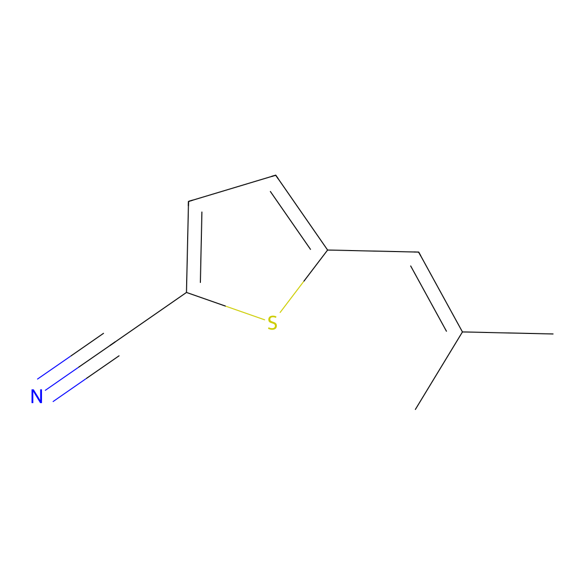 5-(2-Methylpropenyl)-thiophene-2-carbonitrile molecular structure, CAS 849806-92-4