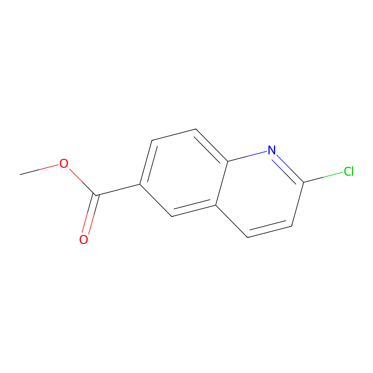 Methyl 2-chloroquinoline-6-carboxylate molecular structure, CAS 849807-09-6