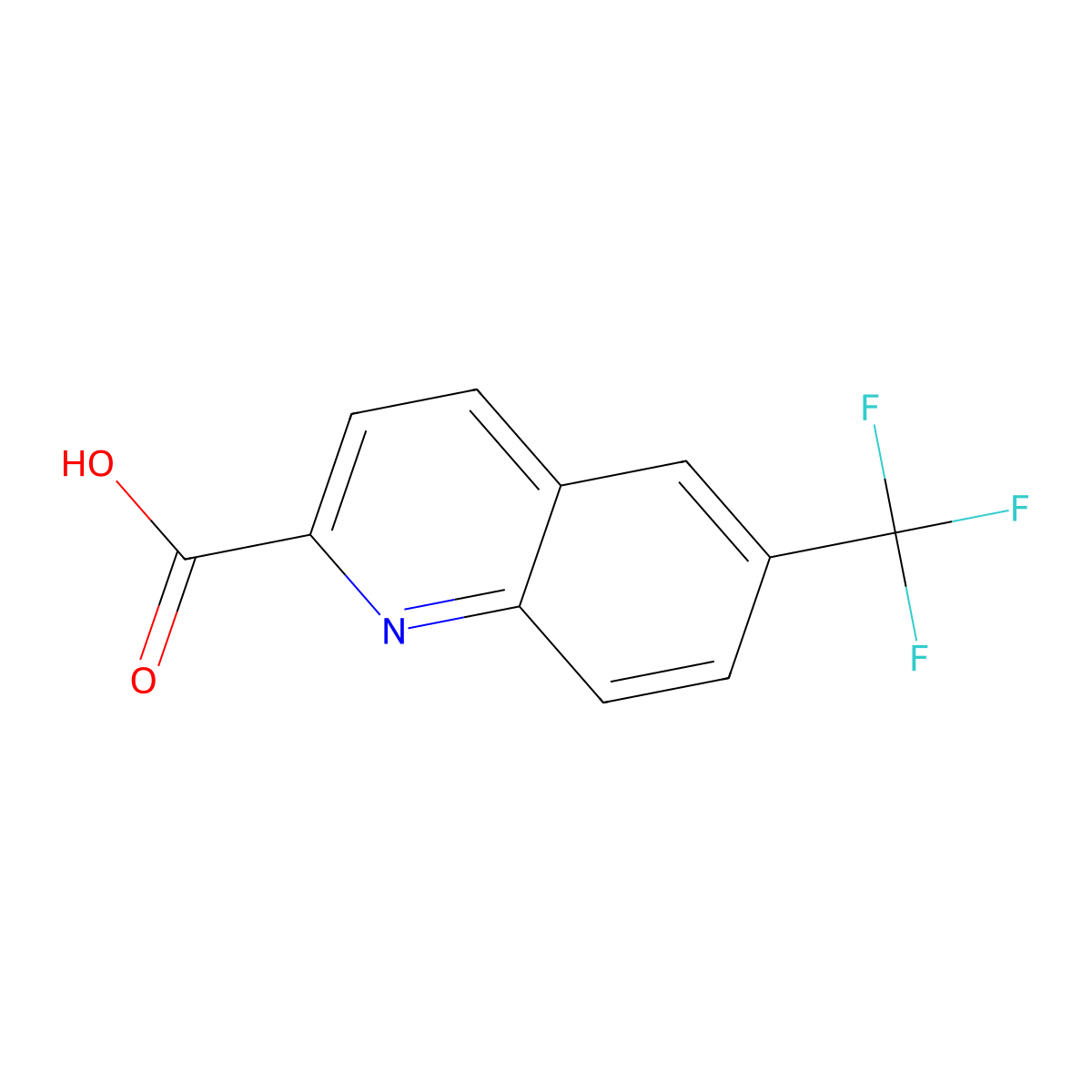 6-(trifluoromethyl)quinoline-2-carboxylic Acid molecular structure, CAS 849818-58-2