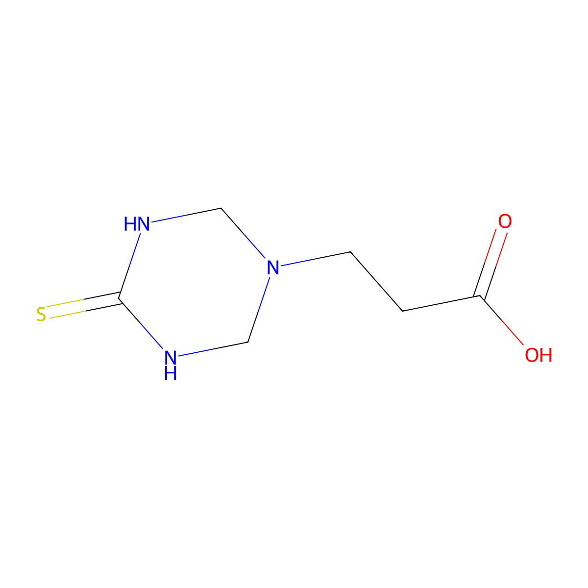 3-(4-Thioxo-[1,3,5]triazinan-1-yl)-propionic acid molecular structure, CAS 84982-67-2