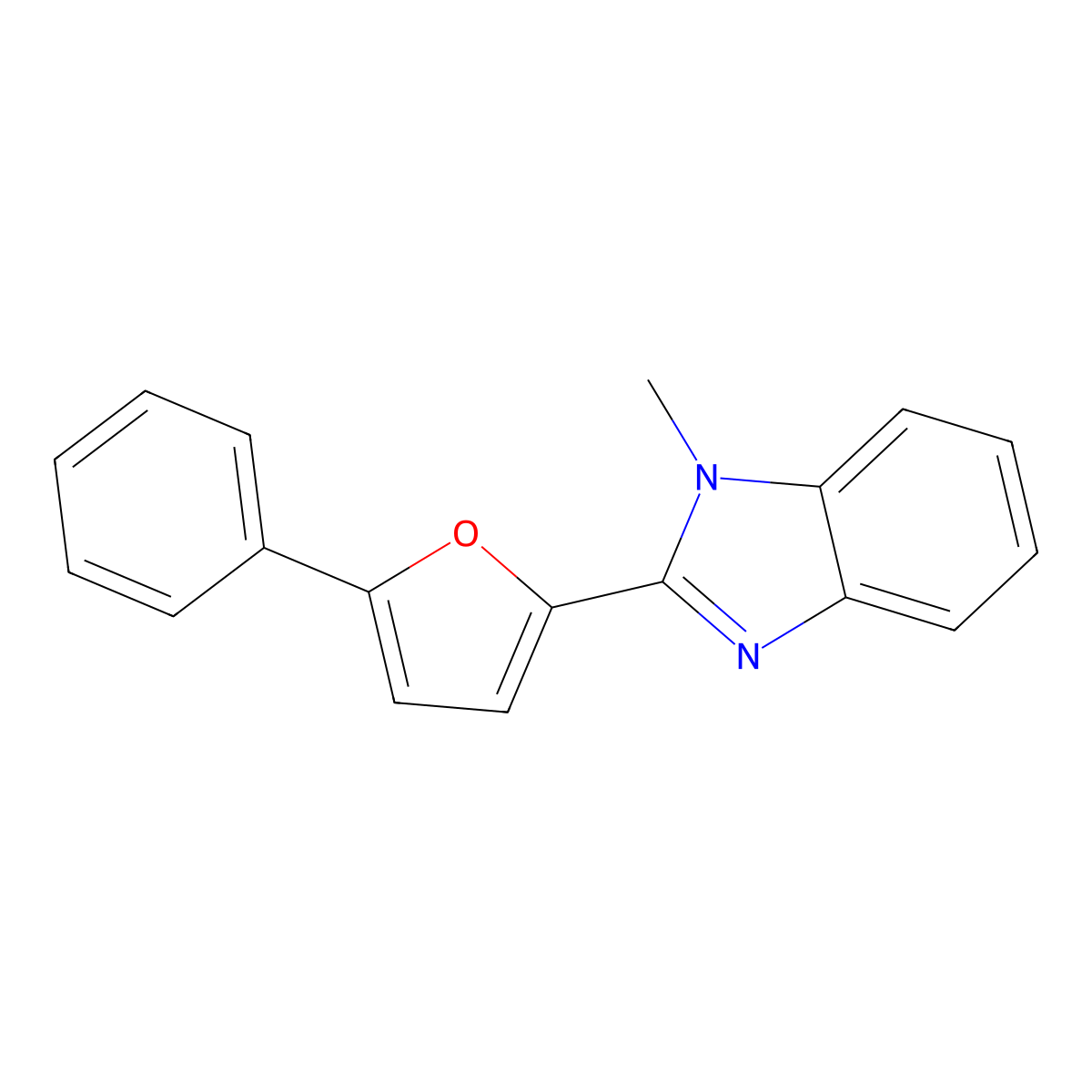 1-Methyl-2-(5-phenylfuran-2-yl)benzimidazole molecular structure, CAS 849825-36-1