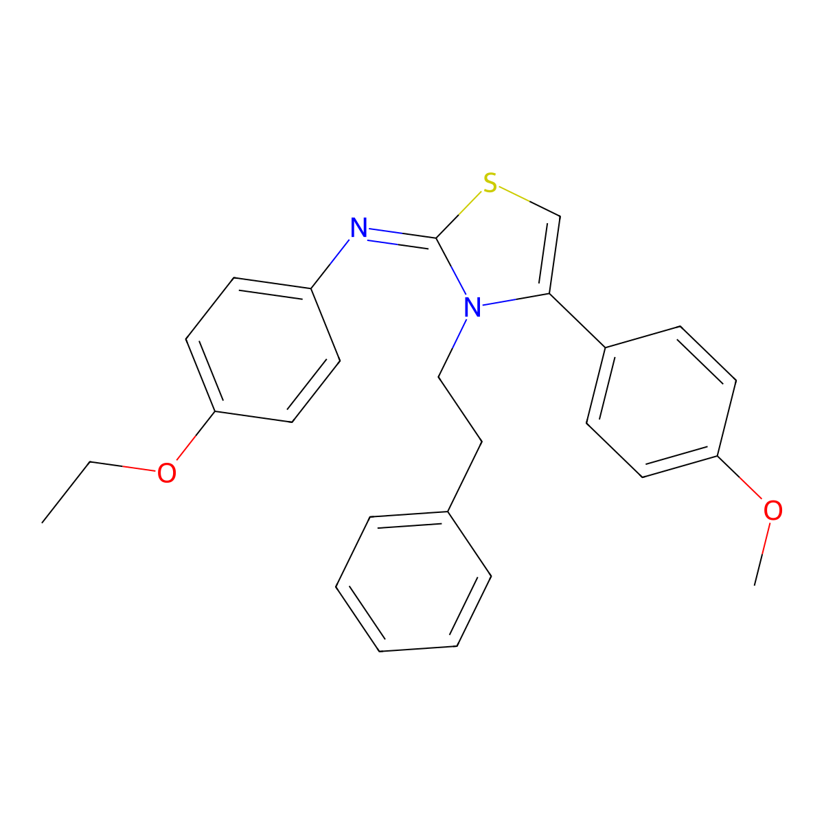 4-ethoxy-N-[(2Z)-4-(4-methoxyphenyl)-3-(2-phenylethyl)-1,3-thiazol-2(3H)-ylidene]aniline molecular structure, CAS 849828-23-5