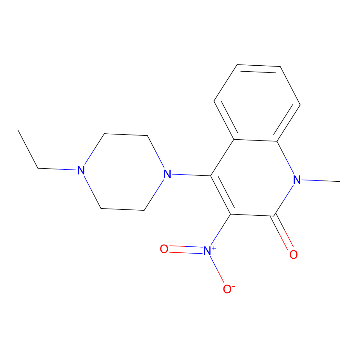 4-(4-ethylpiperazin-1-yl)-1-methyl-3-nitroquinolin-2(1H)-one molecular structure, CAS 849828-54-2