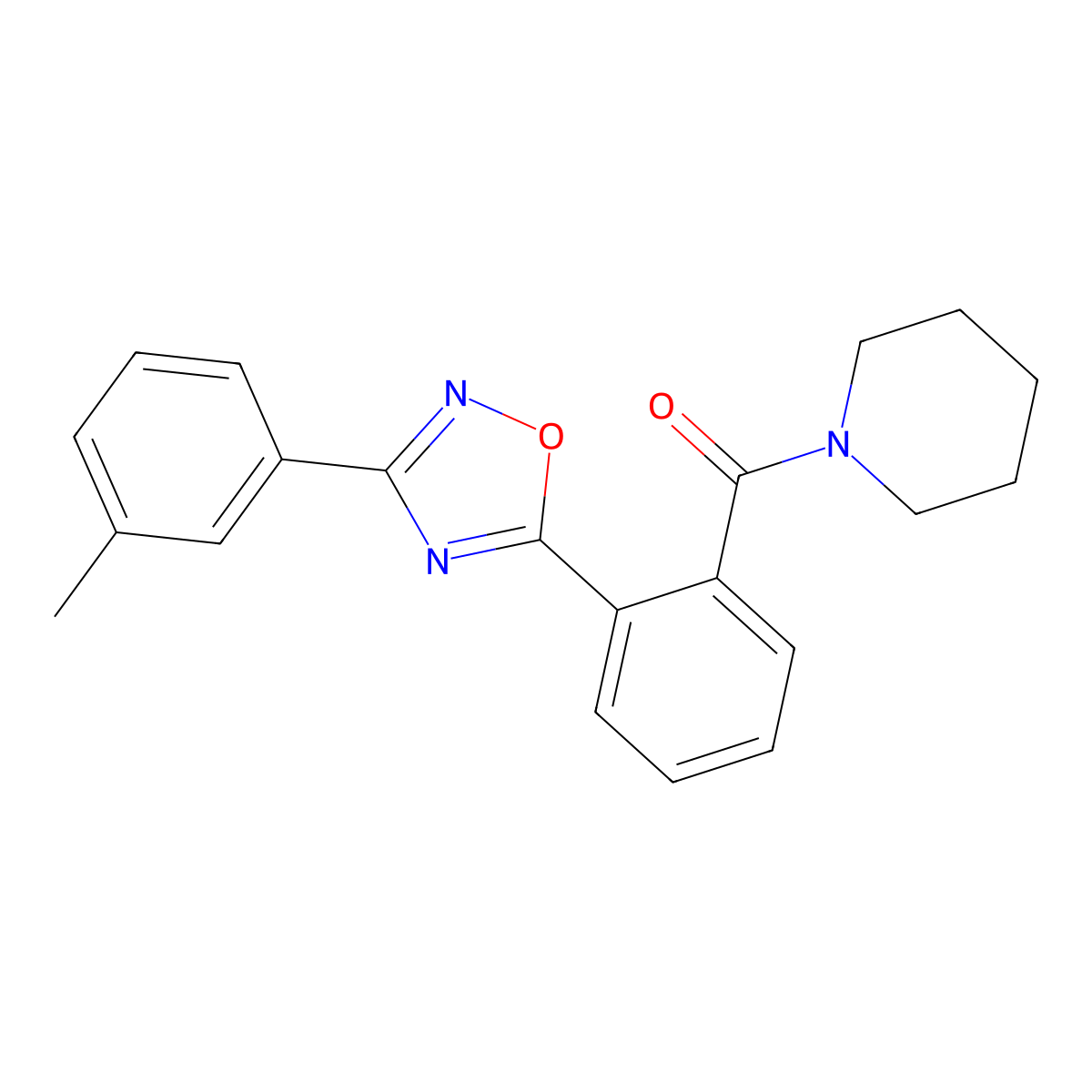 [2-[3-(3-Methylphenyl)-1,2,4-oxadiazol-5-yl]phenyl]-piperidin-1-ylmethanone molecular structure, CAS 849828-77-9