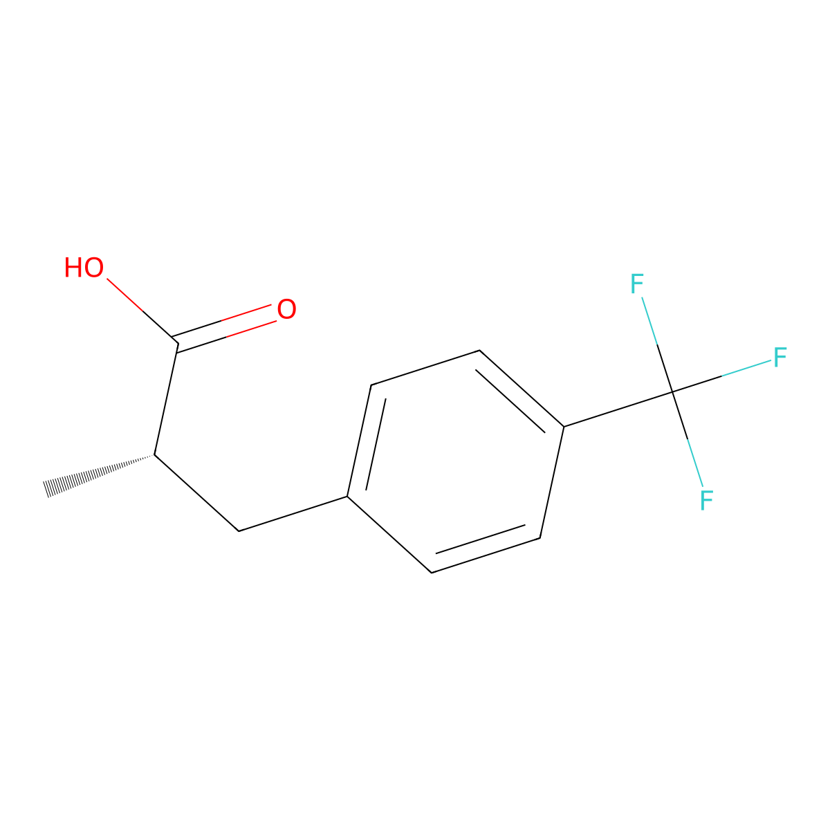 (2S)-2-methyl-3-[4-(trifluoromethyl)phenyl]propanoic acid molecular structure, CAS 849831-54-5