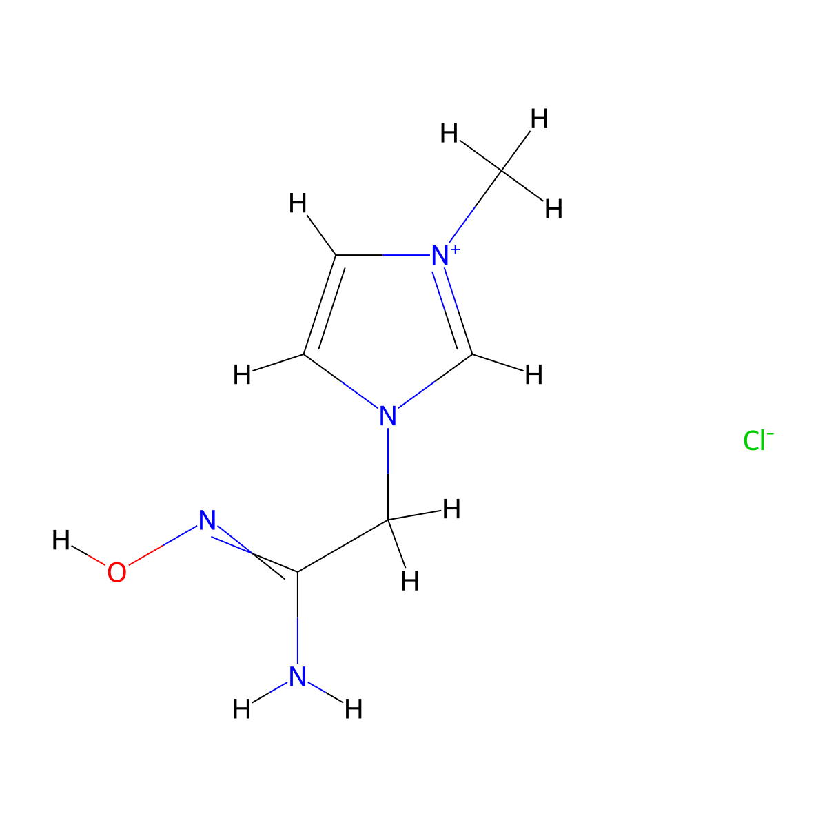 1H-Imidazolium, 1-[(2Z)-2-amino-2-(hydroxyimino)ethyl]-3-methyl-, chloride molecular structure, CAS 849833-61-0