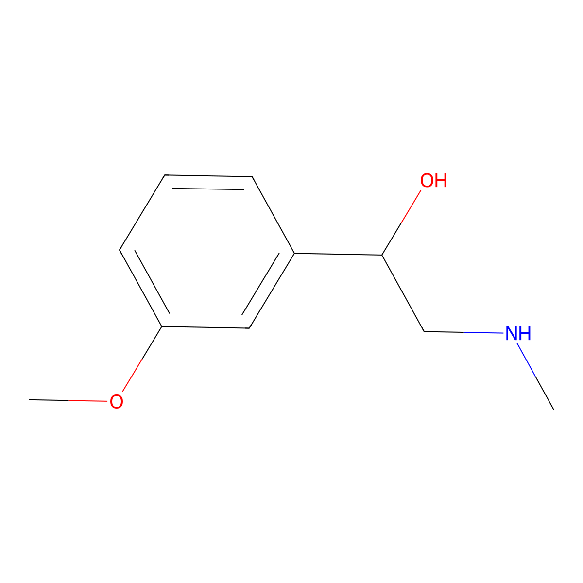 Methylphenylephrine molecular structure, CAS 84989-50-4