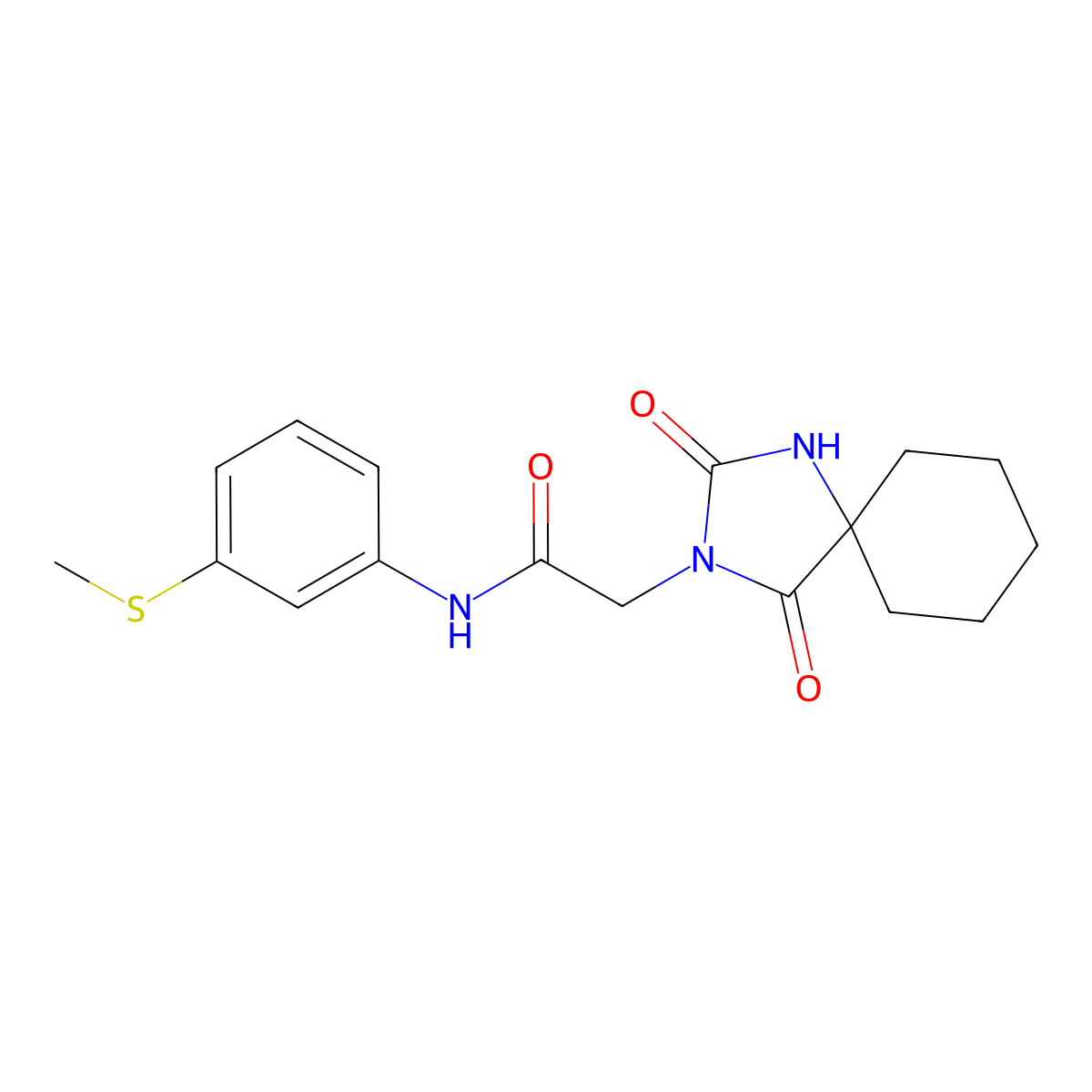2-(2,4-dioxo-1,3-diazaspiro[4.5]dec-3-yl)-N-[3-(methylthio)phenyl]acetamide molecular structure, CAS 849898-67-5
