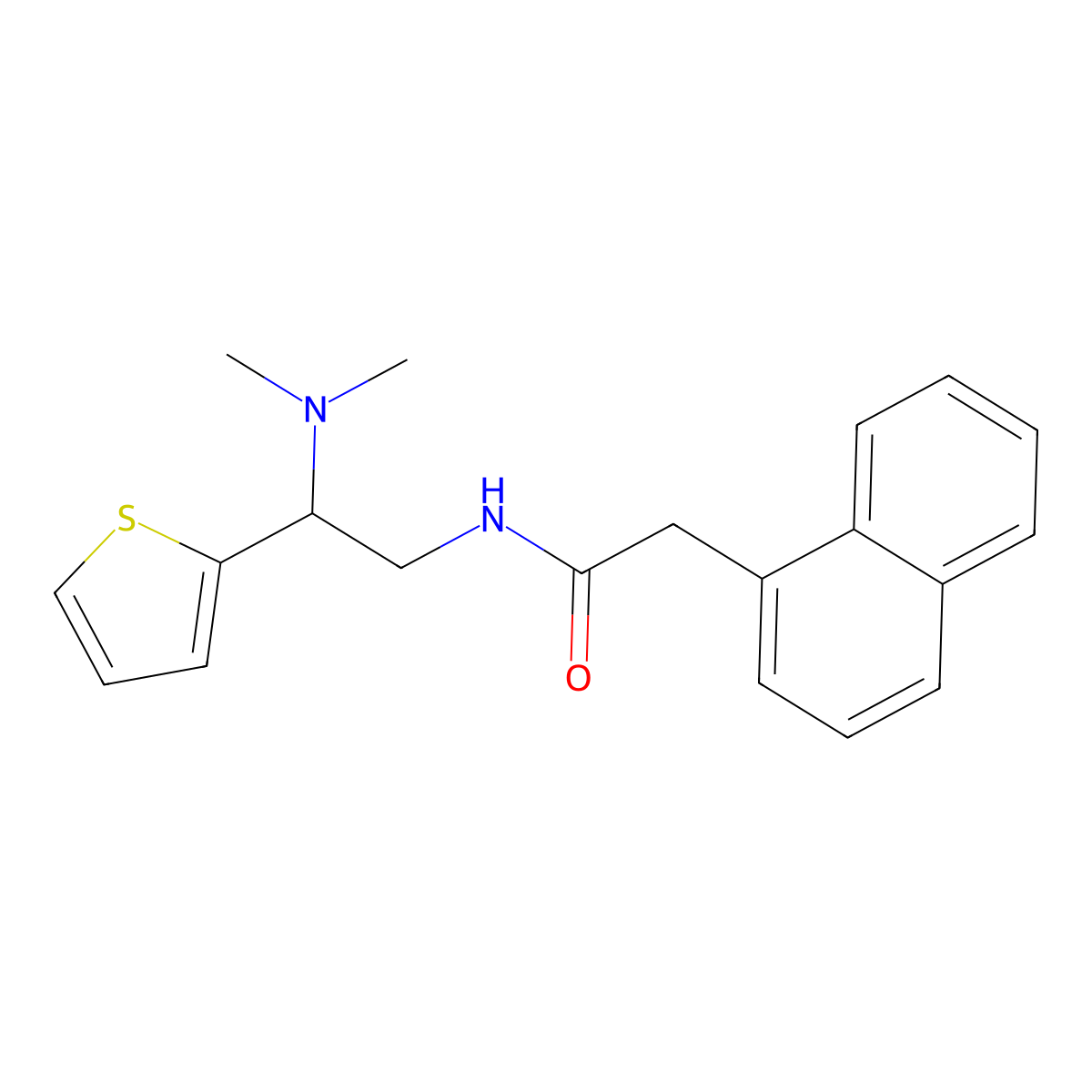 N-[2-(dimethylamino)-2-(thiophen-2-yl)ethyl]-2-(naphthalen-1-yl)acetamide molecular structure, CAS 849898-93-7