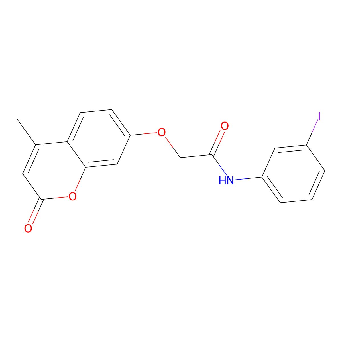 N-(3-iodophenyl)-2-(4-methyl-2-oxochromen-7-yl)oxyacetamide molecular structure, CAS 849901-88-8