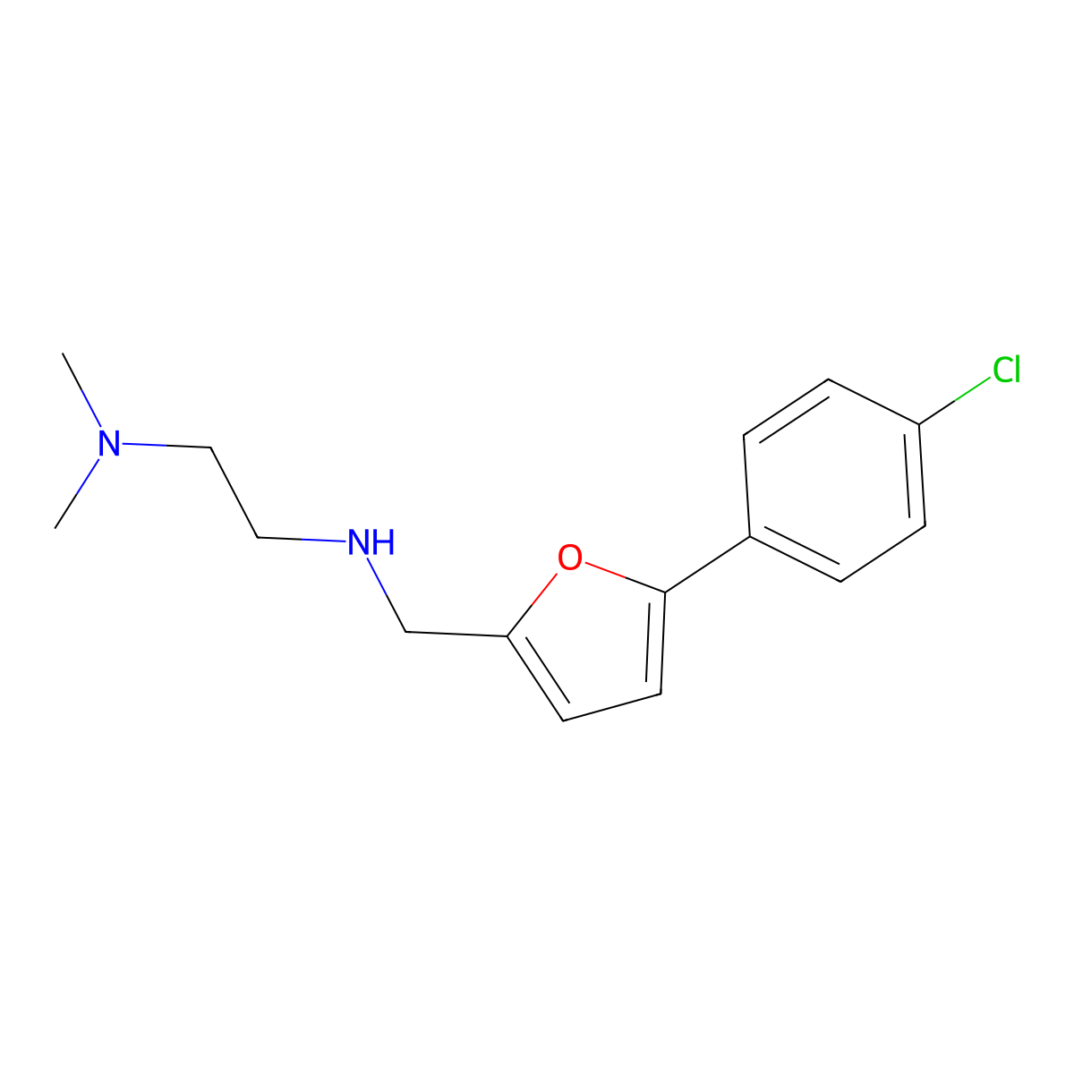 N'-{[5-(4-chlorophenyl)furan-2-yl]methyl}-N,N-dimethylethane-1,2-diamine molecular structure, CAS 849908-66-3