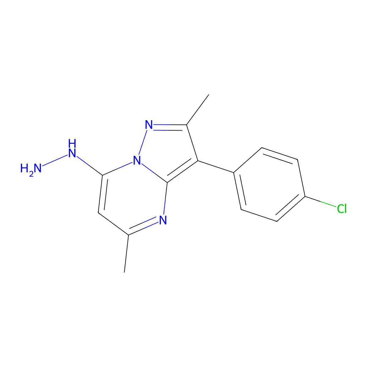 3-(4-Chlorophenyl)-7-hydrazinyl-2,5-dimethylpyrazolo[1,5-a]pyrimidine molecular structure, CAS 849910-65-2