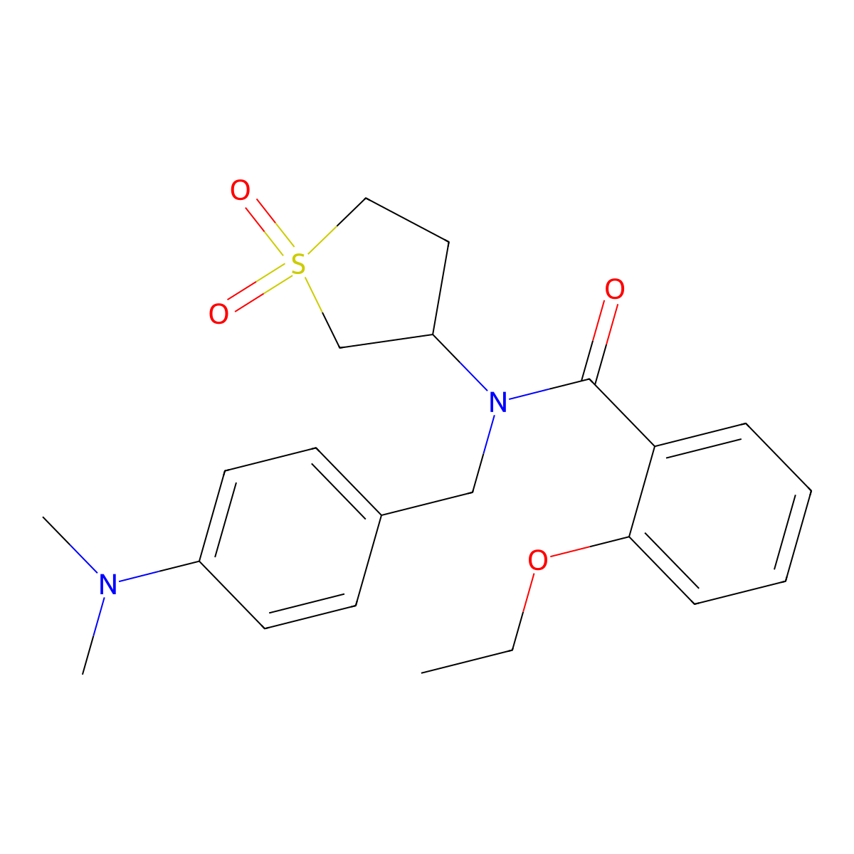 N-[4-(dimethylamino)benzyl]-N-(1,1-dioxidotetrahydrothiophen-3-yl)-2-ethoxybenzamide molecular structure, CAS 849911-52-0